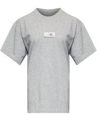 MM6 by Maison Margiela - T-Shirt Label En Coton - Lyst
