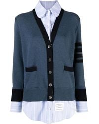Thom Browne - Milano Stitch V-Neck Cardigan - Lyst