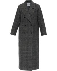 Samsøe & Samsøe - Sajilla Double-Breasted Checked Coat - Lyst