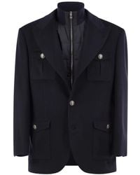 Brunello Cucinelli - Blazer À Simple Boutonnage Avec Gilet Détachable En Laine - Lyst