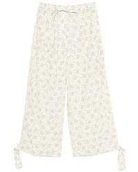 Sandro - Davi Floral-Print Tie-Detail Trousers - Lyst