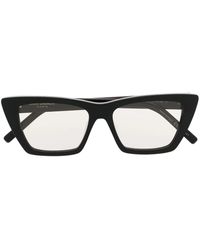Saint Laurent - Logo-Lettering Cat-Eye Sunglasses - Lyst