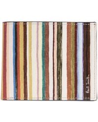 Paul Smith - Porte-Cartes En Cuir À Rayures - Lyst