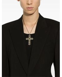 Dolce & Gabbana - Cross ペリドット&ダイヤモンド ペンダント 18kイエローゴールド&ホワイトゴールド - Lyst