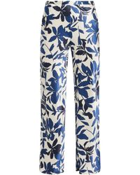 Shona Joy - Magnolia-print Silk Trousers - Lyst