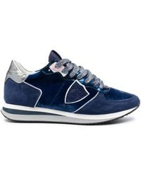 Philippe Model - Suede-Panelled Low Top Sneakers - Lyst