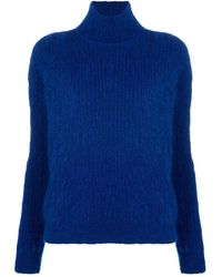 Saint Laurent - High-Turtleneck Cashmere And Silk Pullover - Lyst