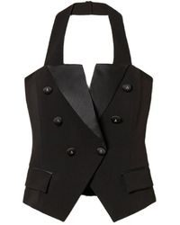 Twinset - Cady Waistcoat With Logo Buttons - Lyst