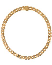 Burberry - Vergoldete Shield Halskette - Lyst