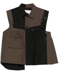 Sacai - Sleeveless Pocket Shirt - Lyst