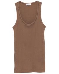 Brunello Cucinelli - Ribbed-Knit Monili-Chain Tank Top - Lyst