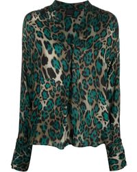 Pinko Bluse mit Leoparden-Print - Grün