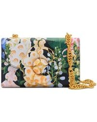 Oscar de la Renta - Tro Floral-Appliqué Chain Shoulder Bag - Lyst