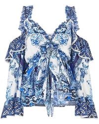 CAMILLA - A Tiled Wonderland Ruffled Blouse - Lyst