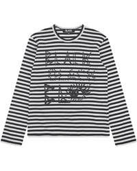 COMME DES GARÇON BLACK - Gestreiftes Langarmshirt - Lyst