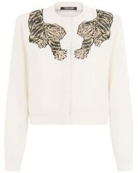 Roberto Cavalli - Tiger-Embellished Cardigan - Lyst