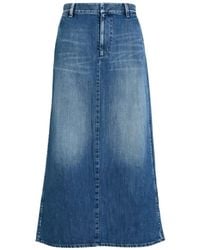 Valentino Garavani - Faded Denim Midi Skirt - Lyst