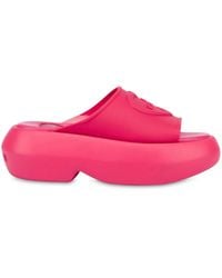Love Moschino - Logo-Embossed Slides - Lyst