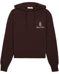 Sporty & Rich - Logo-embroidered Cashmere Hoodie - Lyst