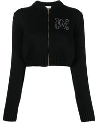 Palm Angels - Monogram Stud Zipper Sweater Clothing - Lyst