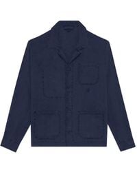 Vilebrequin - Linen Overshirt With Patch Pockets And Turtle Embroidery - Lyst