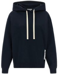 Jil Sander - Logo-Print Dropped-Shoulder Hoodie - Lyst