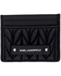 KARL LAGERFELD - Quilted Logo-Plaque Card Holder - Lyst