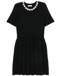 Sandro - Short Dress With Beaded Flowers - Lyst