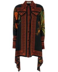 Blumarine - Printed Mini Shirt Dress - Lyst