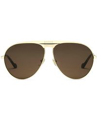 Gucci - Logo-plaque Pilot-frame Sunglasses - Lyst
