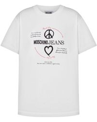 Moschino Jeans - T-shirt en coton à logo imprimé - Lyst