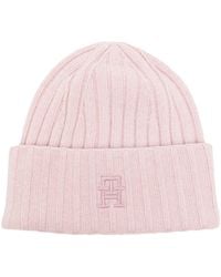 Tommy Hilfiger - Iconic Logo-embroidered Ribbed-knit Beanie - Lyst