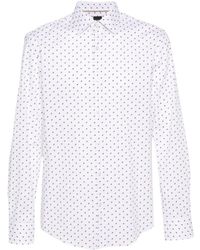 BOSS - Geometric-print Cotton Shirt - Lyst