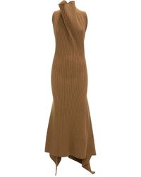 Victoria Beckham - Robe Côtelée À Coupe Mi-Longue - Lyst
