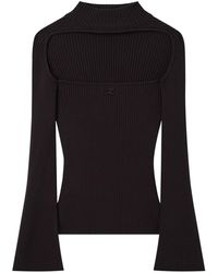 Courreges - Gerippter Pullover mit Cut-Out - Lyst