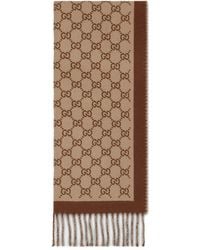 Gucci - Gg-Pattern Wool Scarf - Lyst