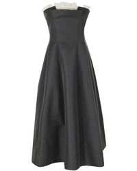 Alberta Ferretti - Maxi Ruffled-Trim Strapless Dress - Lyst