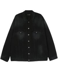 Balenciaga - Logo-Print Denim Jacket - Lyst