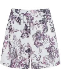L'Agence - Sylie Butterfly-Print Shorts - Lyst
