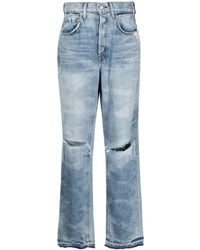 Cotton Citizen - Kate Straight-Leg Ripped Jeans - Lyst
