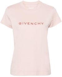 Givenchy - T-Shirt mit geflocktem Logo - Lyst