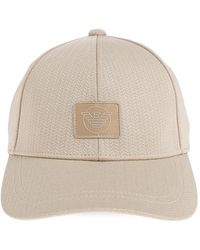 Emporio Armani - Herringbone-Pattern Logo-Patch Baseball Cap - Lyst