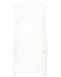 Sacai - Panelled-design Ribbed Knitted Top - Lyst