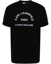 Karl Lagerfeld - T-Shirt mit Logo-Stickerei - Lyst