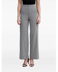 Benetton - Pinstripe-Pattern Wide-Leg Trousers - Lyst