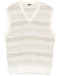 Kiton - V-Neck Patterned Vest - Lyst