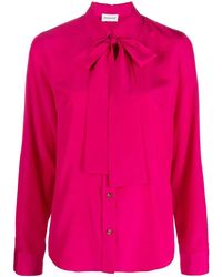 P.A.R.O.S.H. - Pussy-Bow Collar Blouse - Lyst