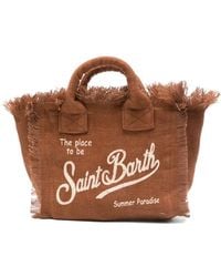 MC2 Saint Barth - Solid Linen Vanity Mini Bag With Removable Strap - Lyst