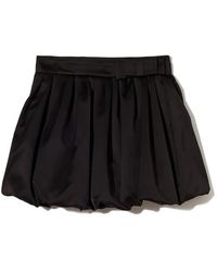 Plan C - Duchesse Belted Bubble-Hem Mini Skirt - Lyst