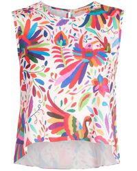 Olympiah - Abstract-Print Sleeveless Blouse - Lyst